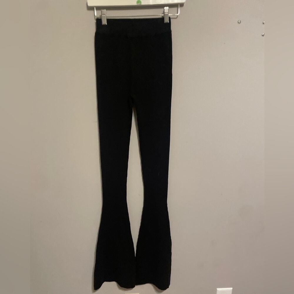 Lita by Ciara Ribbed Cotton Flare Pants In Black Size XS MSRP $228